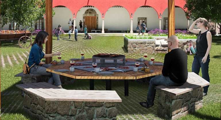 Personas alrededor de un asador