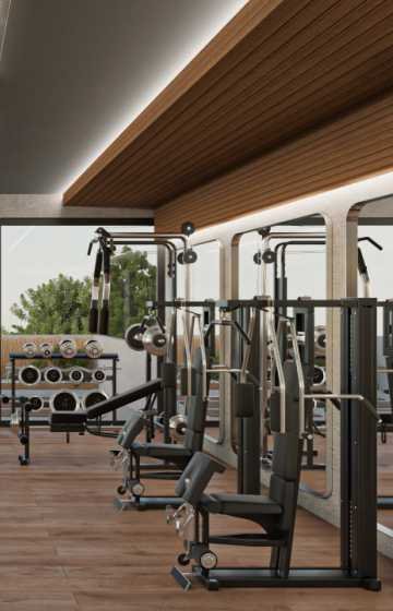 Vista panorámica de un gimnasio