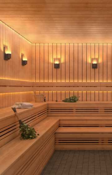 Sauna elegante de madera